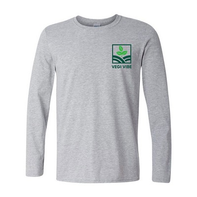 Gildan® Soft Style T-Shirt Sport Gray Heather Long Sleeve